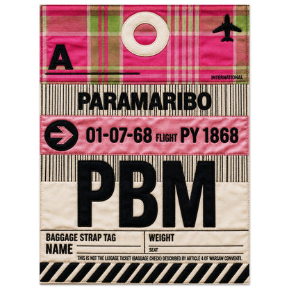 Pink Paramaribo PBM Quilted-Style Luggage-Tag Matte Paper Poster