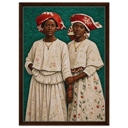 Surinamese Kotomisi Framed Canvas Quilted-Style - Bisa Butler Style