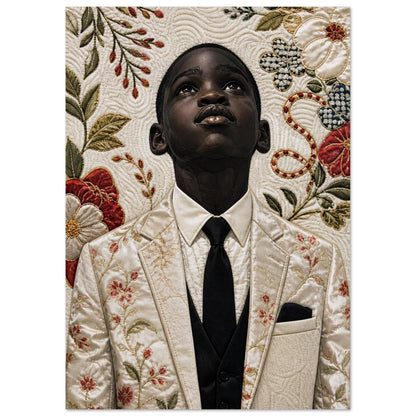 Titel Quilt-Inspired Textile-Collage Matte Paper Poster