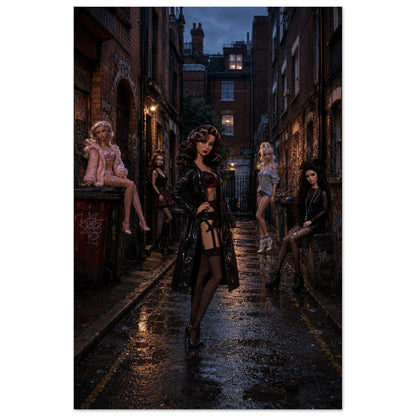 Midnight Doll Alley Gothic-Noir Museum Quality Matte Paper Poster