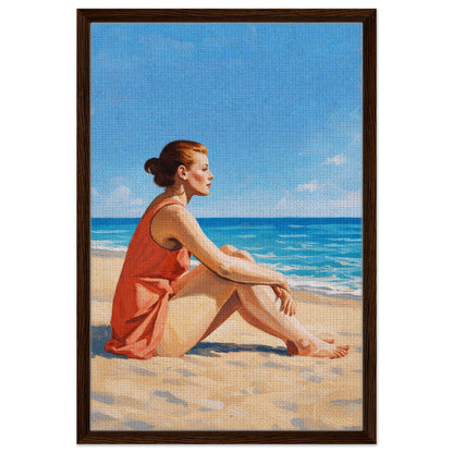 Seaside Stillness Framed Canvas Coastal-Serene - Impressionist Style