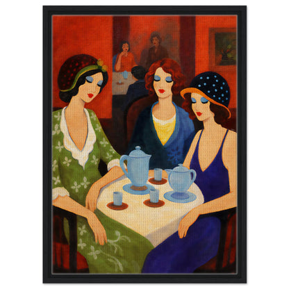 Tea Room Trio Framed Canvas Art-Deco 1920s-Inspired