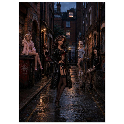 Midnight Doll Alley Gothic-Noir Museum Quality Matte Paper Poster