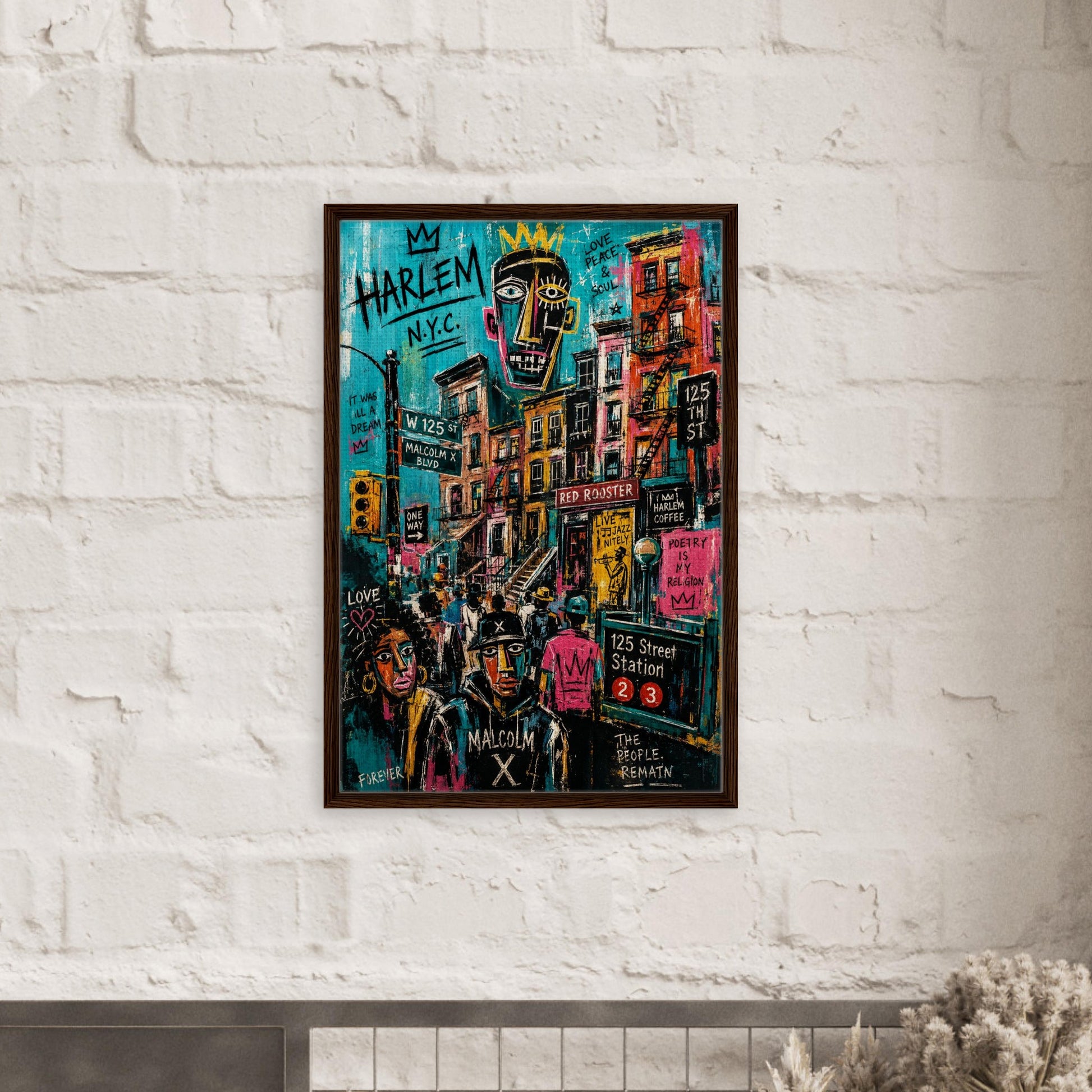 Harlem Rhythm 125 Urban-Graffiti Matte Paper Poster - Basquiat Style