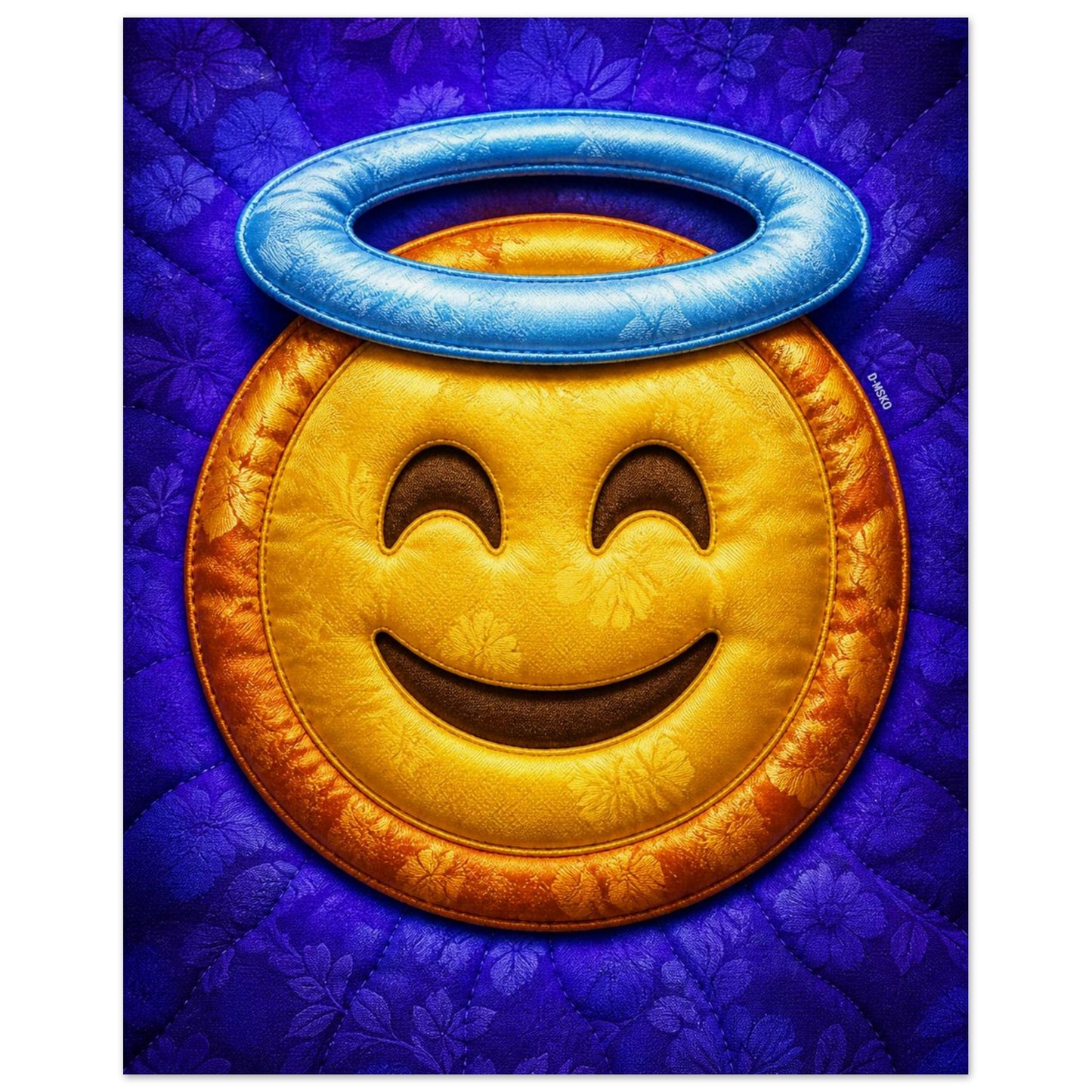 Halo Smile Quilt-Inspired Pop-Art Museum-Quality Matte Paper Poster