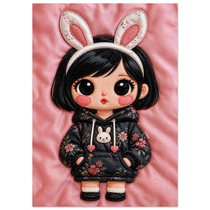 Bunny Bloom Museum Quality Matte Paper Poster Kawaii Quilted-Style