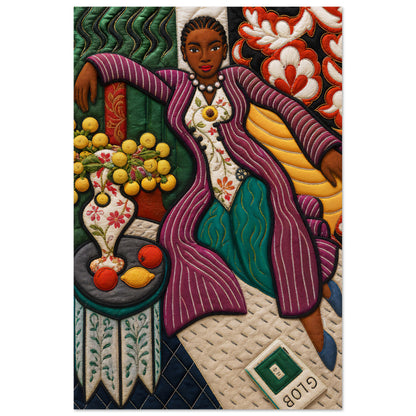 Citrus Lounge Museum-Quality Matte Paper Poster - Quilt-Inspired