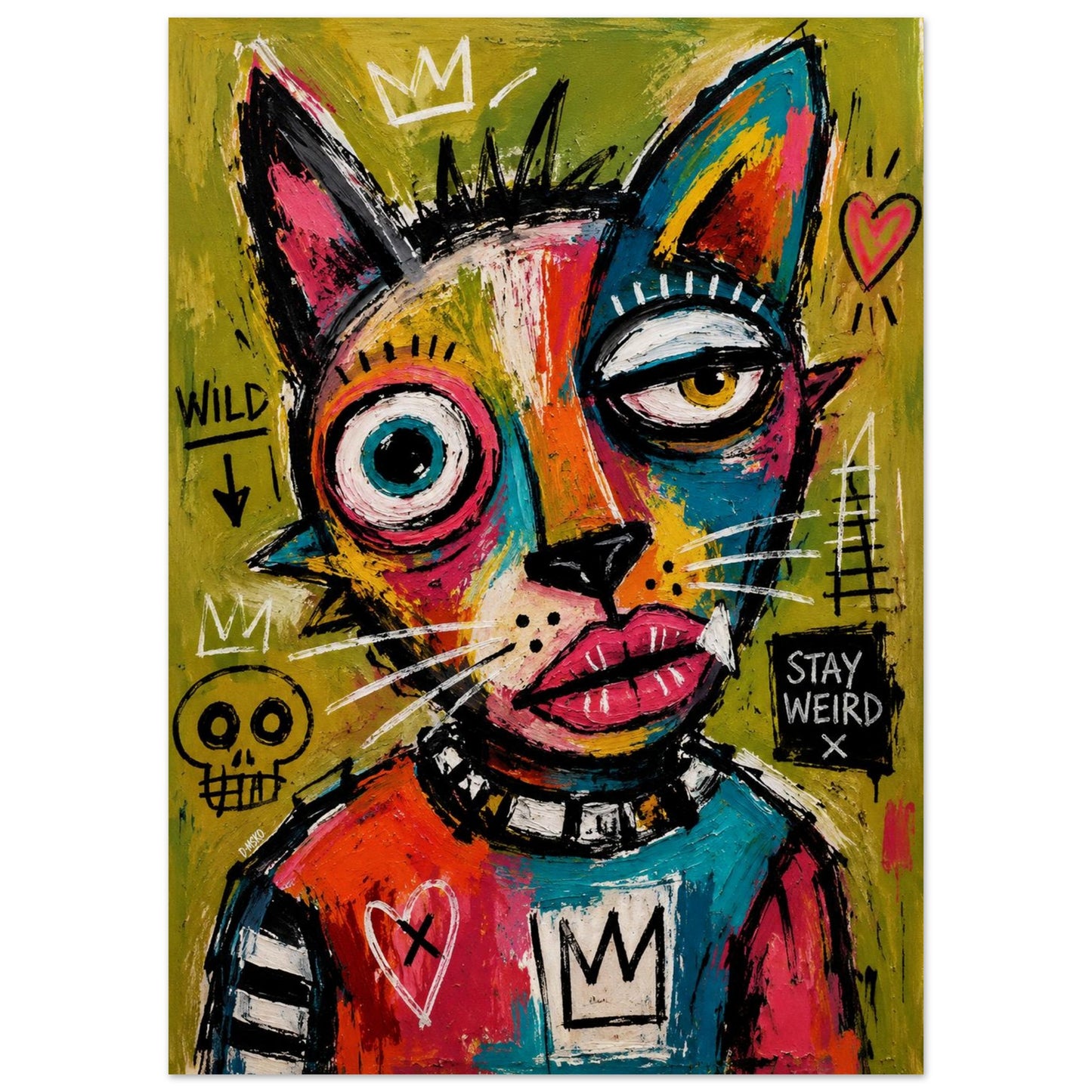 Stay Weird Street-Art Matte Paper Poster - Basquiat Style