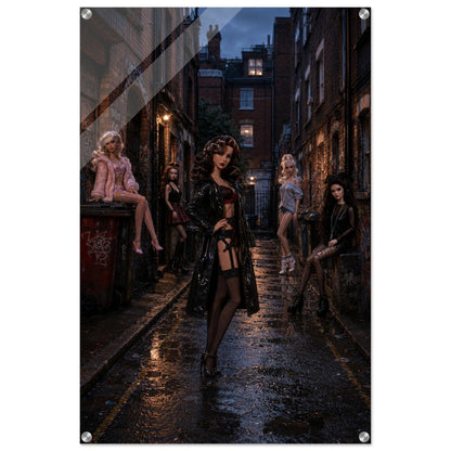 Midnight Doll Alley Acrylic Print Gothic-Fashion - Film-Noir Style