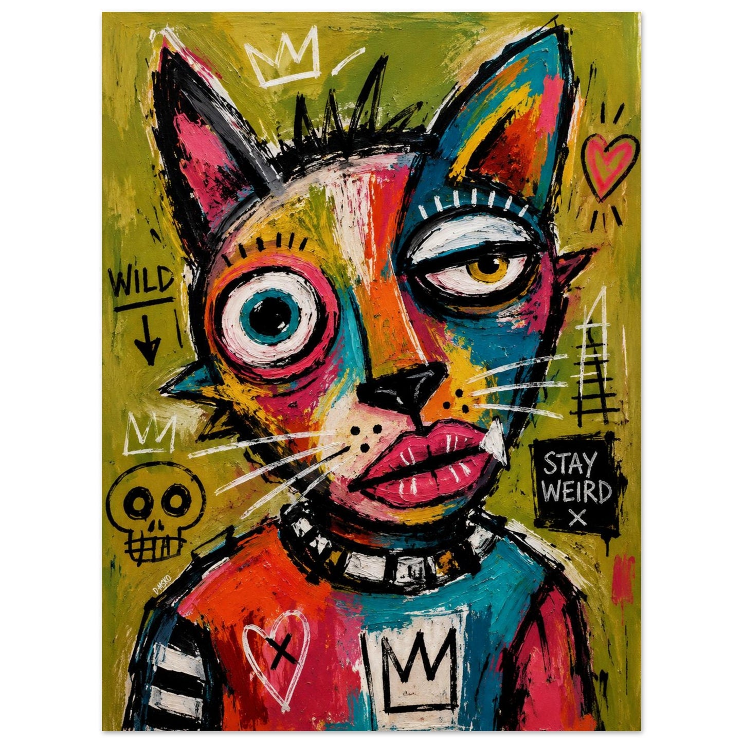 Stay Weird Street-Art Matte Paper Poster - Basquiat Style
