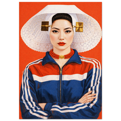 Asian Woman Photo-Realistic Matte Paper Poster - Pop Art Style