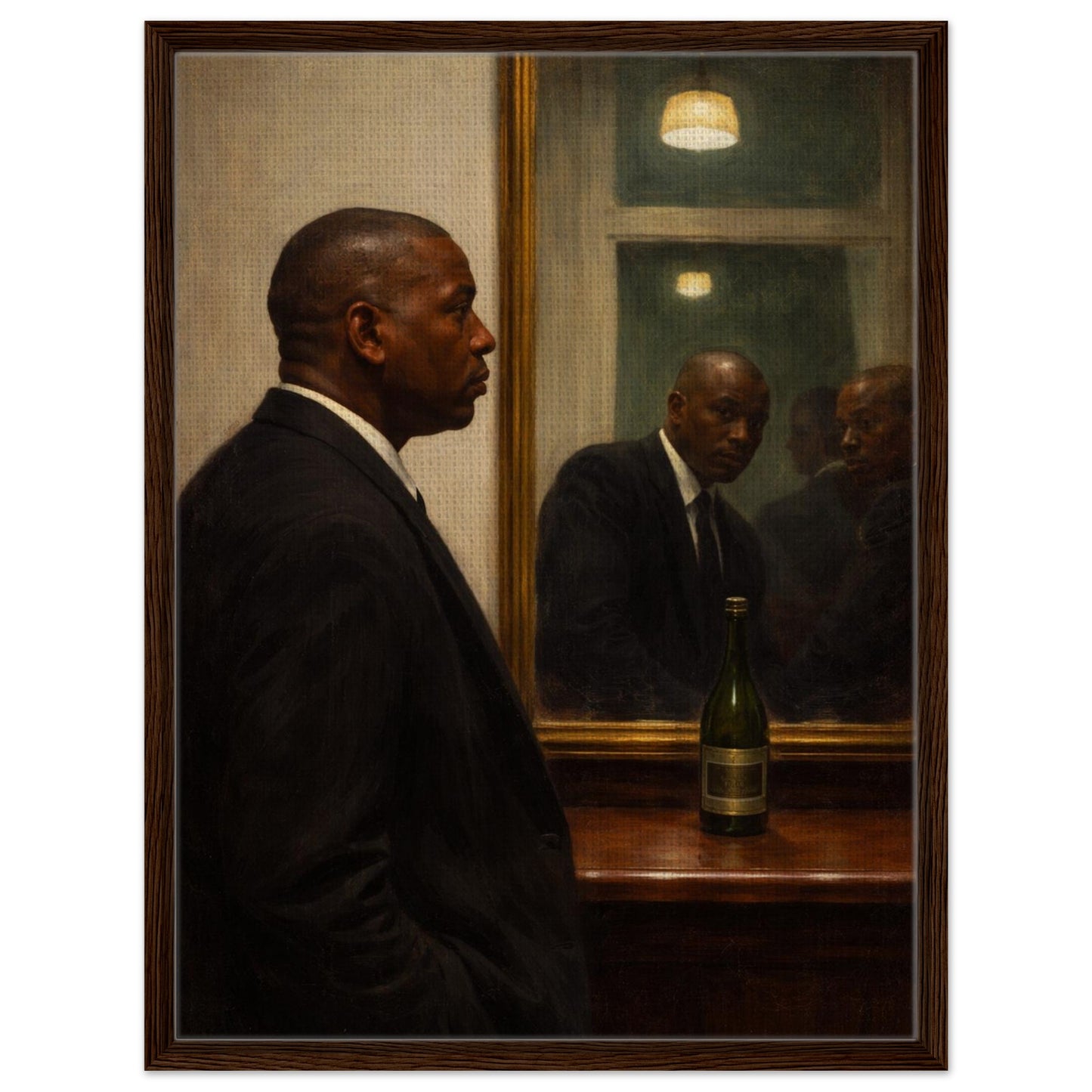 Quiet Reflection Framed Canvas Moody-Portrait Oil-Paint