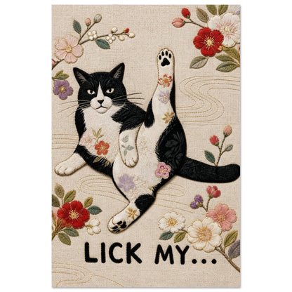 Lick My... Textile-Inspired Matte Paper Poster - Japanese Kimono Style