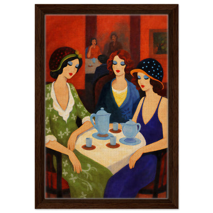 Tea Room Trio Framed Canvas Art-Deco 1920s-Inspired