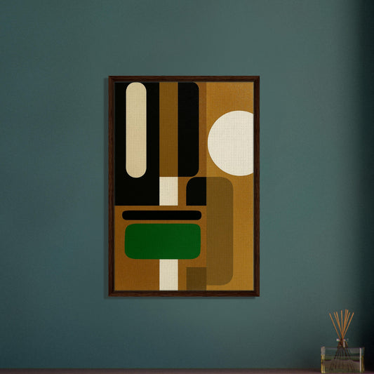 Golden Geometry Framed Canvas Mid-Century-Modern - Bauhaus Style