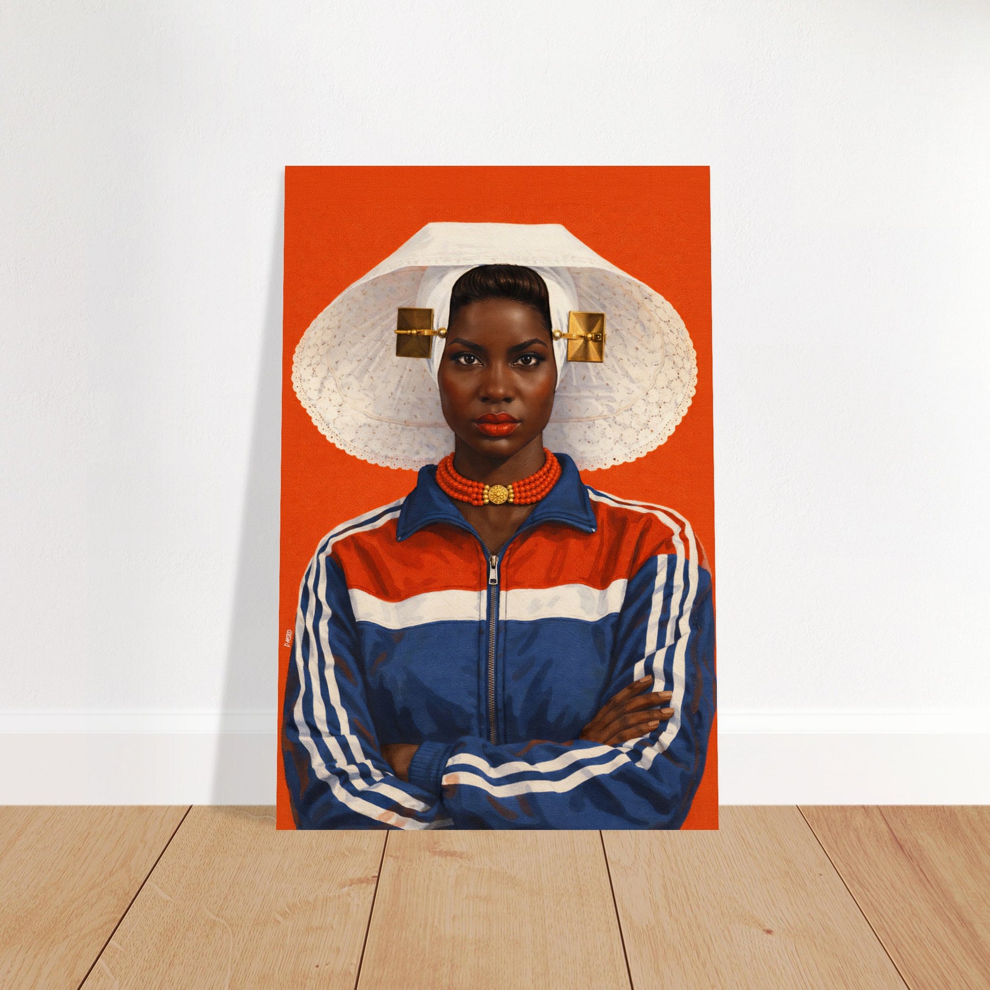 Zeeland Bonnet Portrait Afro-Dutch Matte Paper Poster