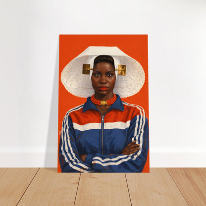 Zeeland Bonnet Portrait Afro-Dutch Matte Paper Poster