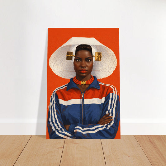 Zeeland Bonnet Portrait Afro-Dutch Matte Paper Poster