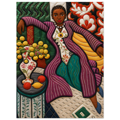 Citrus Lounge Museum-Quality Matte Paper Poster - Quilt-Inspired