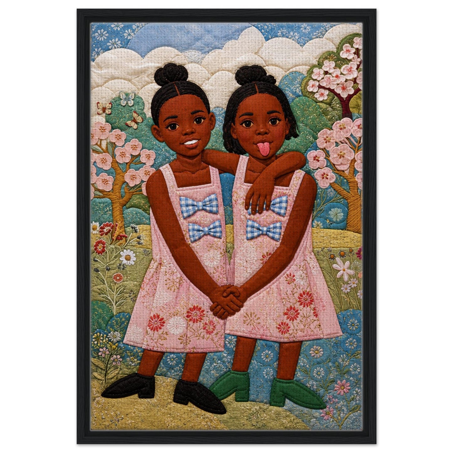 Sister Garden Quilt Poster on Matte Paper