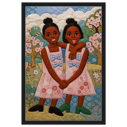 Sister Garden Quilt Poster on Matte Paper