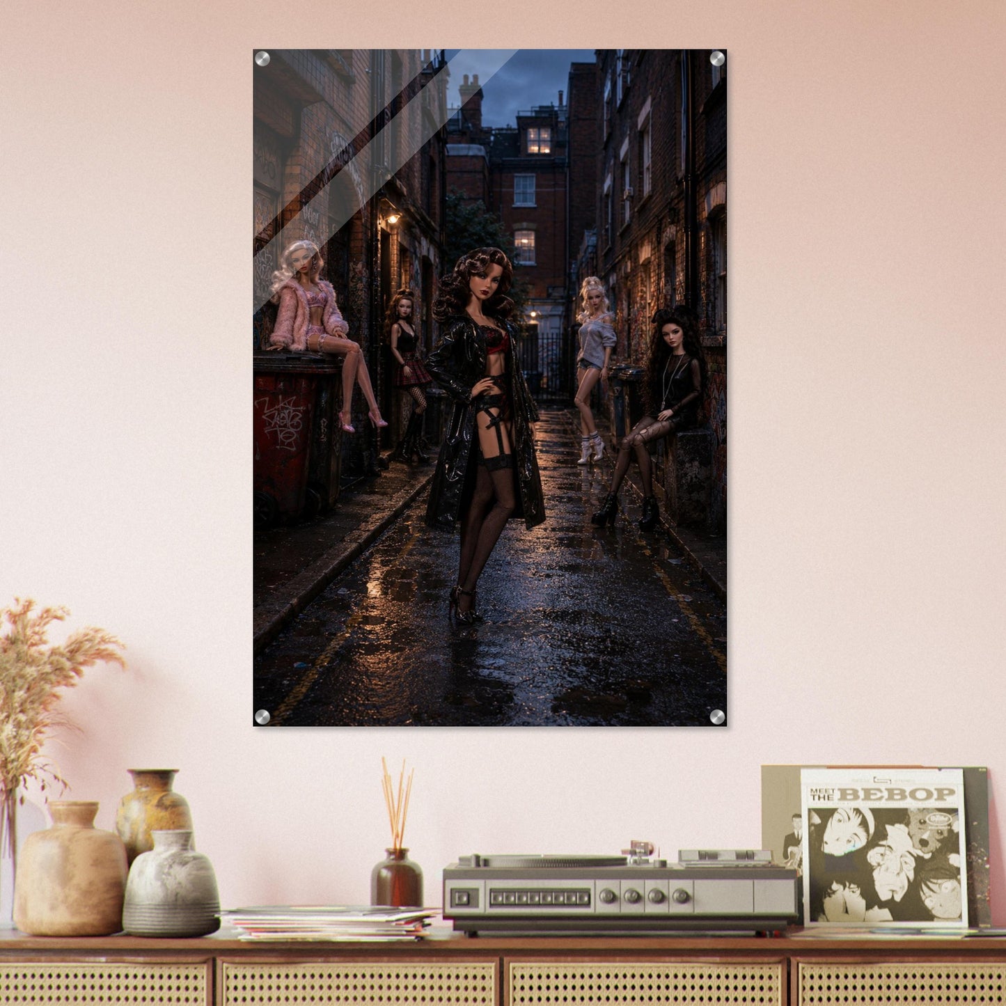Midnight Doll Alley Acrylic Print Gothic-Fashion - Film-Noir Style