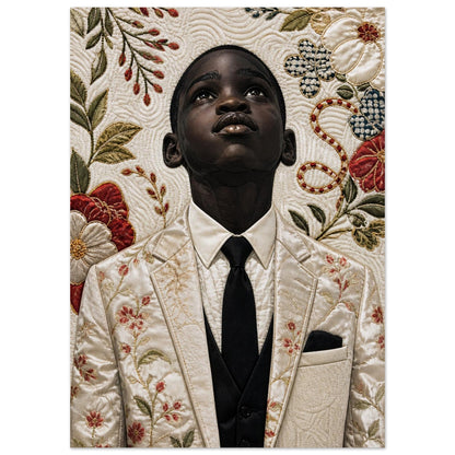 Titel Quilt-Inspired Textile-Collage Matte Paper Poster