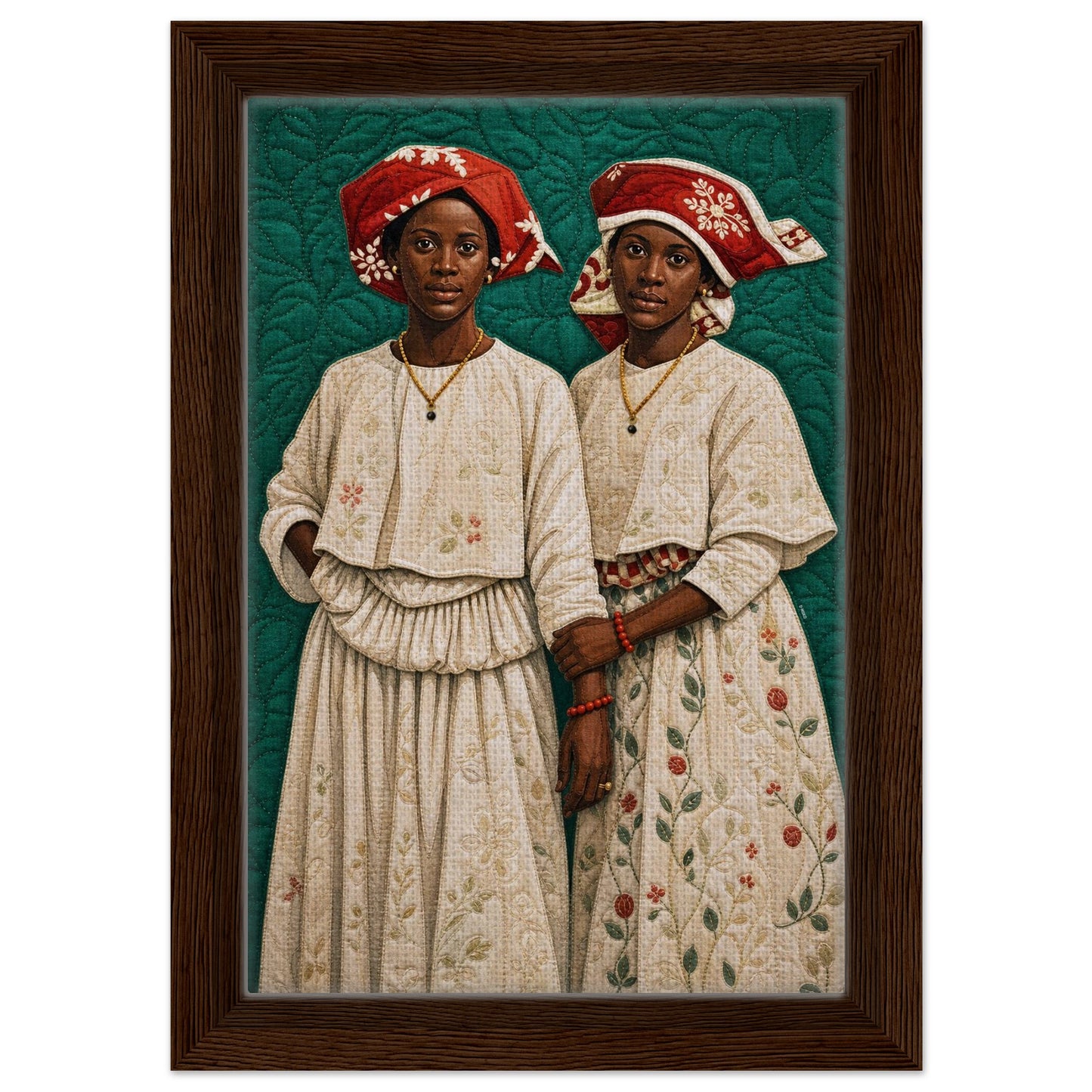 Surinamese Kotomisi Framed Canvas Quilted-Style - Bisa Butler Style