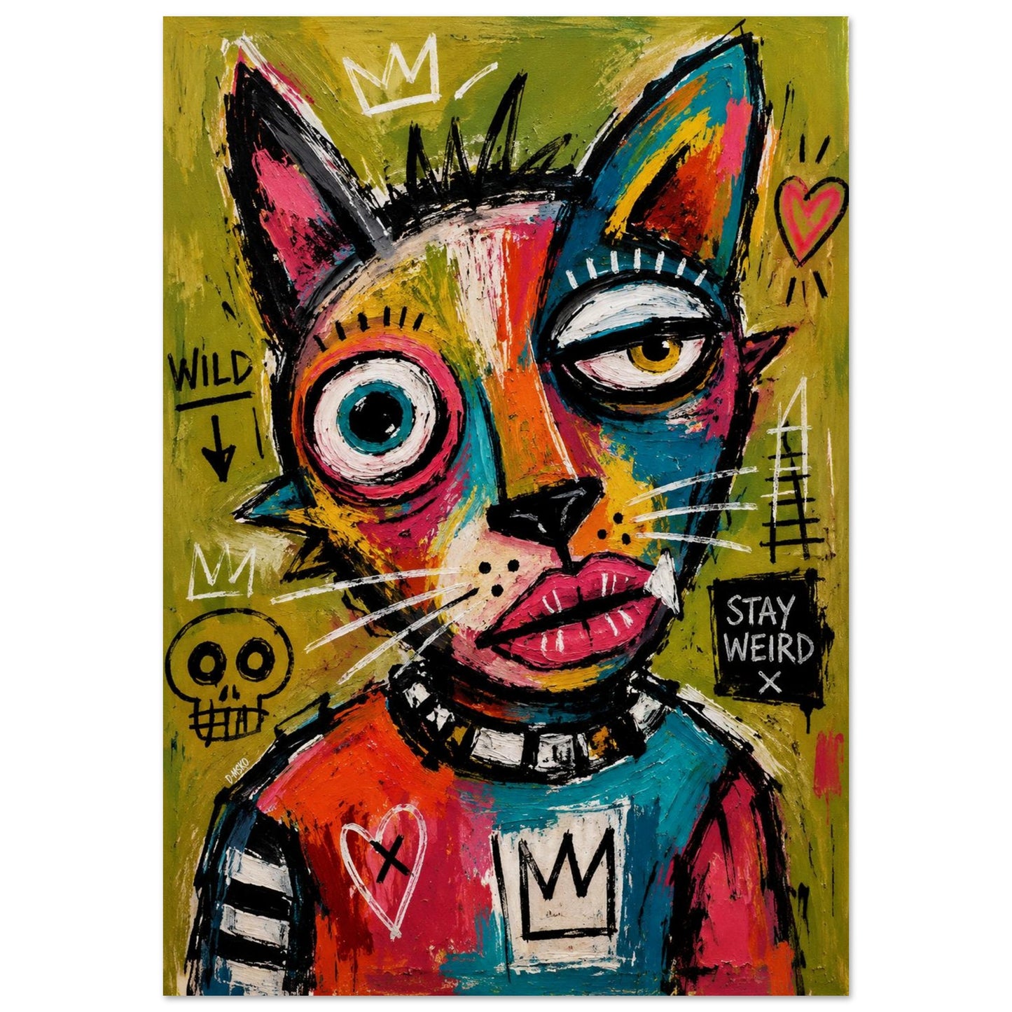 Stay Weird Street-Art Matte Paper Poster - Basquiat Style