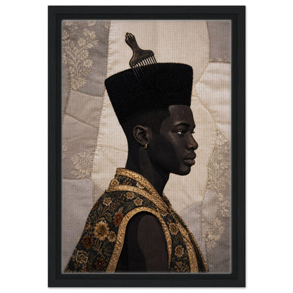 Black Man Afrocentric Matte Paper Poster - Quilt-Inspired Art