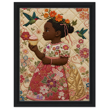 Little Bloom Quilted-Style Museum-Quality Matte Paper Poster