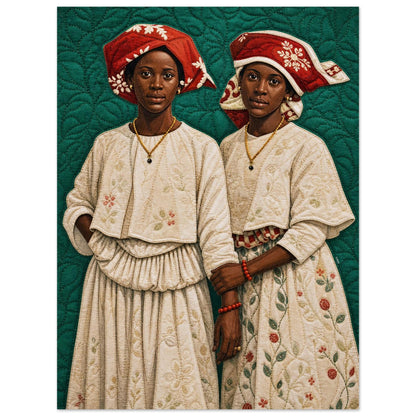 Surinamese Kotomisi Quilt-Inspired Afrocentric Matte Paper Poster