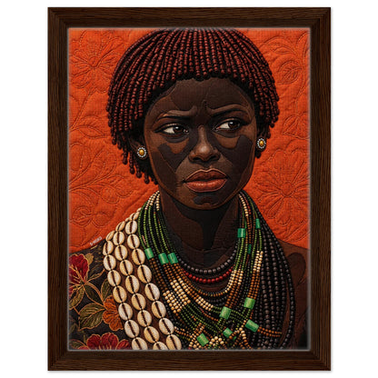 African Portrait Framed Canvas Quilt-Inspired - Bisa Butler Style