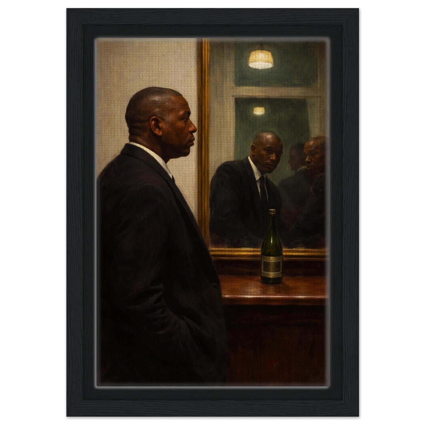 Quiet Reflection Framed Canvas Moody-Portrait Oil-Paint