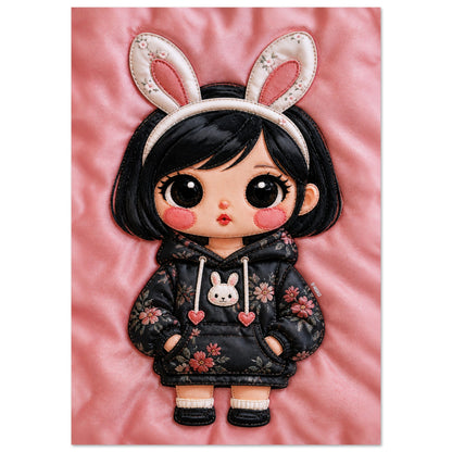 Bunny Bloom Museum Quality Matte Paper Poster Kawaii Quilted-Style