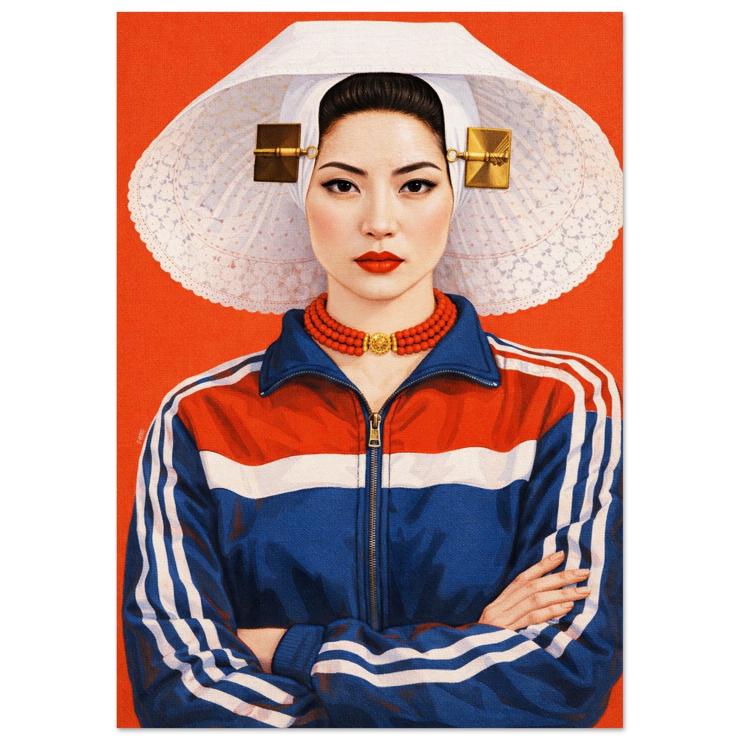 Asian Woman Photo-Realistic Matte Paper Poster - Pop Art Style