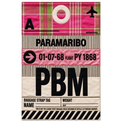 Pink Paramaribo PBM Quilted-Style Luggage-Tag Matte Paper Poster