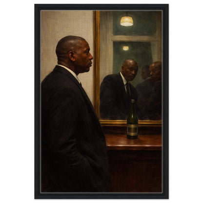 Quiet Reflection Framed Canvas Moody-Portrait Oil-Paint