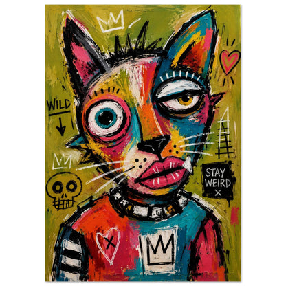 Stay Weird Street-Art Matte Paper Poster - Basquiat Style