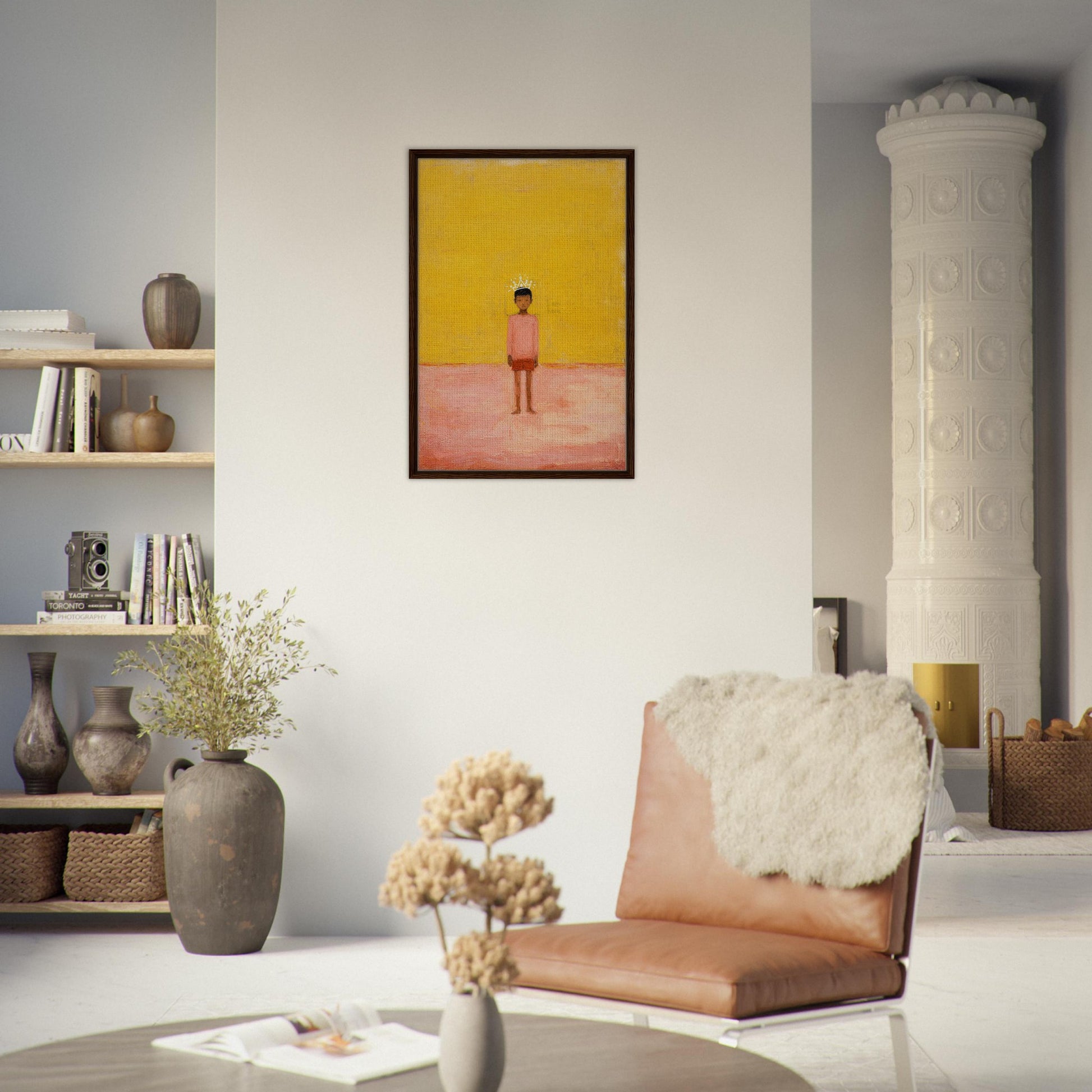 I Am Here Framed Canvas Afrocentric-Minimalist Figurative
