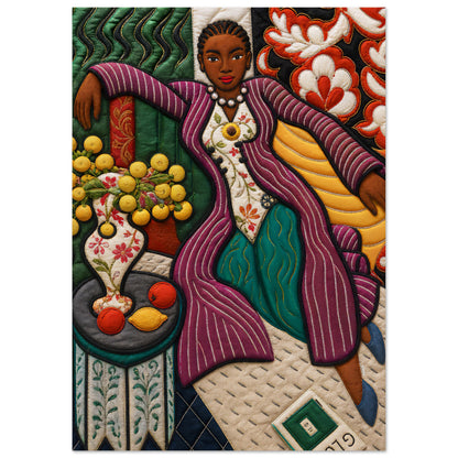 Citrus Lounge Museum-Quality Matte Paper Poster - Quilt-Inspired