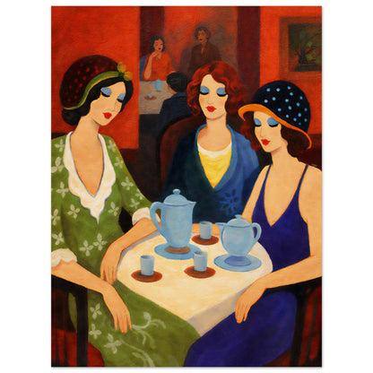 Tea Room Trio Art-Deco Museum Quality Matte Paper Poster