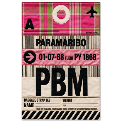 Pink Paramaribo PBM Quilted-Style Luggage-Tag Matte Paper Poster
