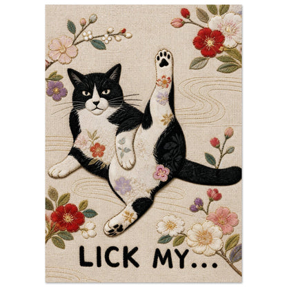 Lick My... Textile-Inspired Matte Paper Poster - Japanese Kimono Style