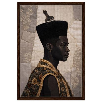 Black Man Afrocentric Matte Paper Poster - Quilt-Inspired Art