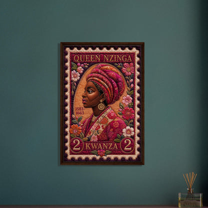 Queen Nzinga Quilt-Inspired Matte Poster