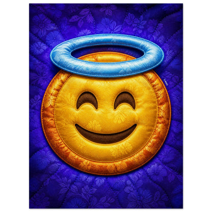 Halo Smile Quilt-Inspired Pop-Art Museum-Quality Matte Paper Poster