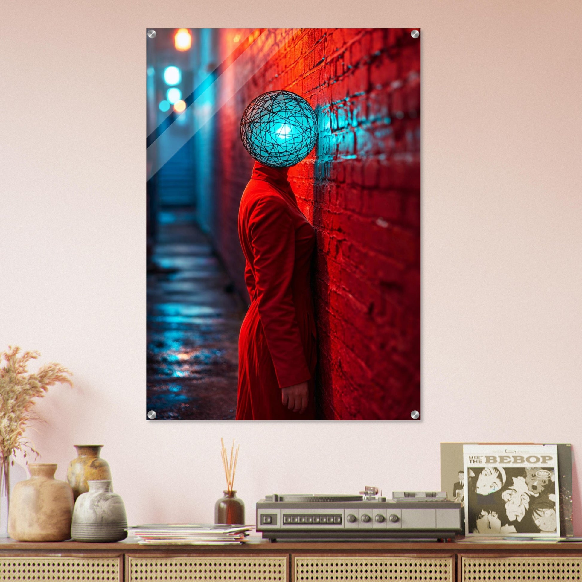 Neon Alley Portrait Acrylic Print Neon-noir - Cyberpunk Style