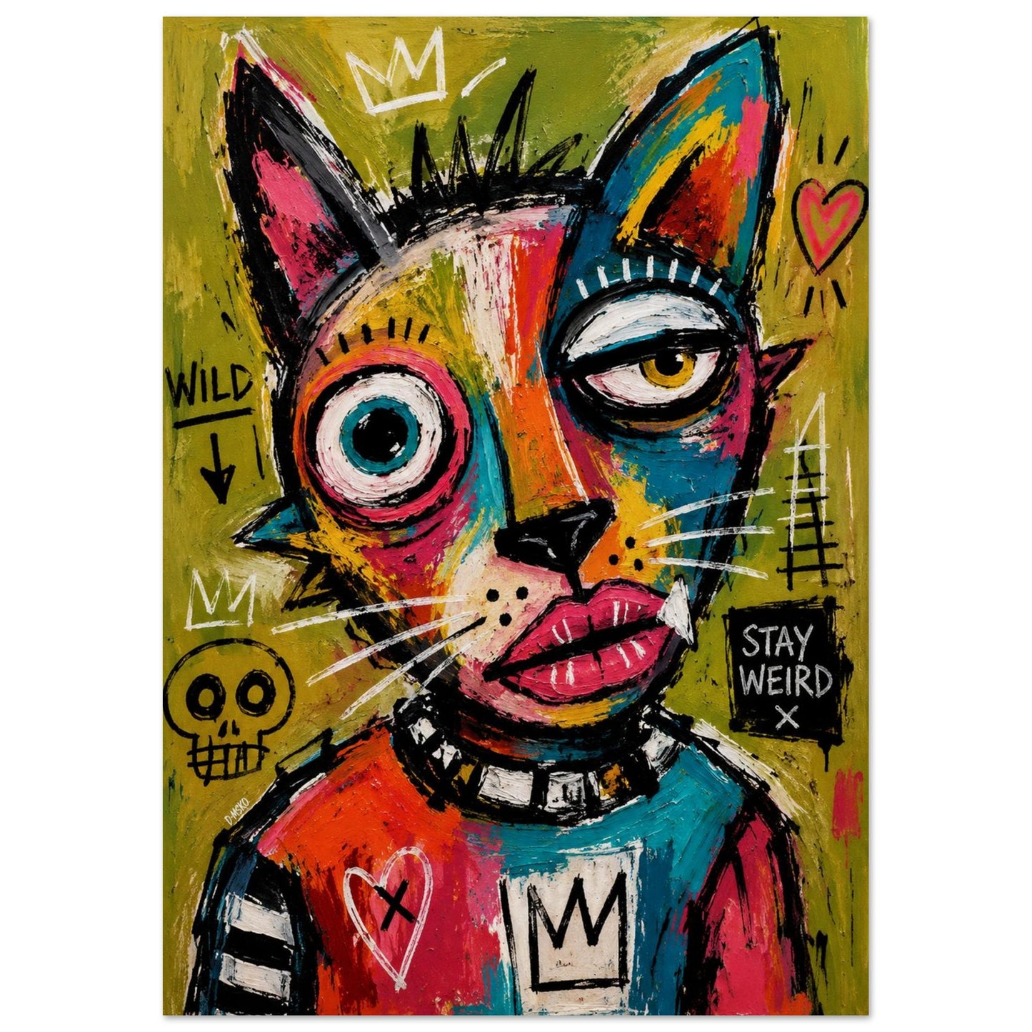 Stay Weird Street-Art Matte Paper Poster - Basquiat Style