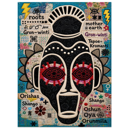 Ancestral Roots Mask Quilt-Inspired Matte Paper Poster